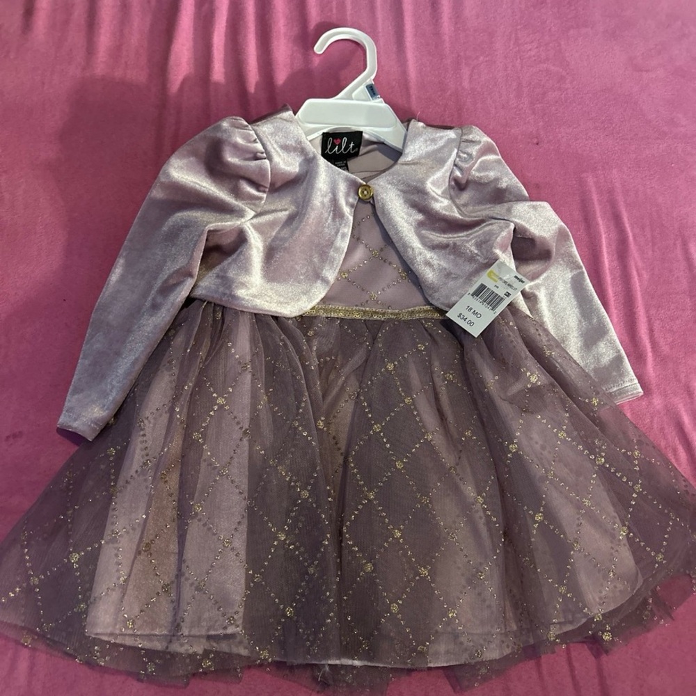 Lilt Lavender and Gold Dress with Jacket